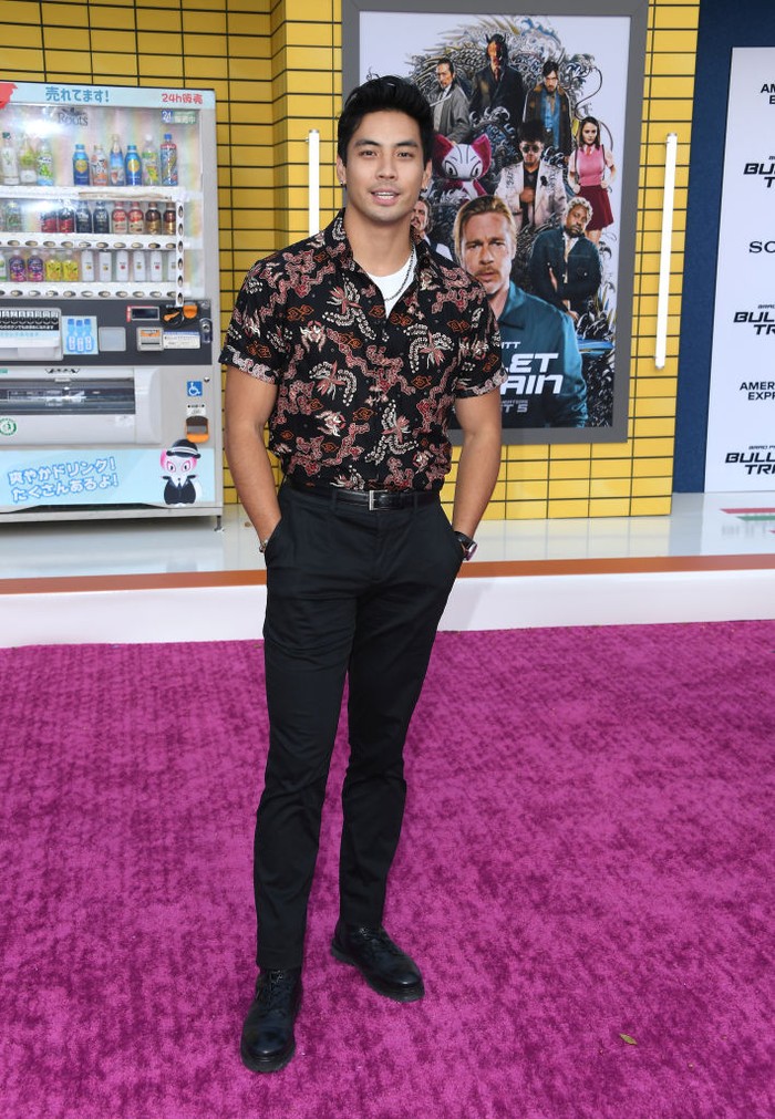 LOS ANGELES, CALIFORNIA - AUGUST 01: Yoshi Sudarso arrives at the Los Angeles Premiere Of Columbia Pictures' 