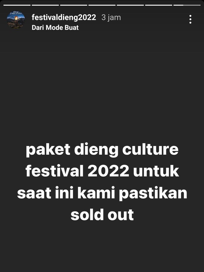 2.000 tiket Dieng Culture Festival (DCF) 2022 ludes terjual, Kamis (4/8/2022).