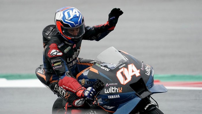 ASSEN, NETHERLANDS - JUNE 24: Andrea Dovizioso of Italien, WithU Yamaha RNF MotoGP Team   during the Free Practice prior to the MotoGP of Netherlands at TT Circuit Assen on June 24, 2022 in Assen, Netherlands. (Photo by Hasan Bratic/DeFodi Images via Getty Images)