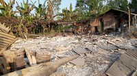 Bekas rumah warga Dusun Baban Timur yang dibakar OTK, Sabtu (30/7)/Foto: Istimewa