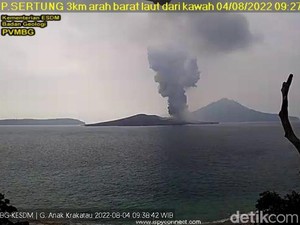 Gunung Anak Krakatau Erupsi, Tinggi Kolom Abu Capai 1,5 Km