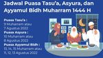 Jadwal Puasa Tasua, Asyura, dan Ayyamul Bidh Muharram 1444 H