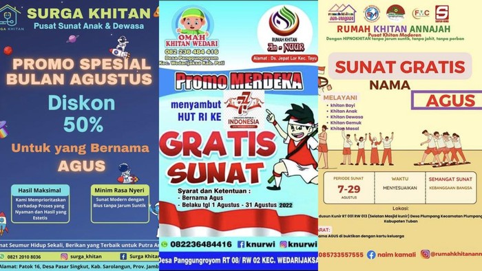 Poster promo sunat untuk pemilik nama Agus di bulan Agustus Poster promo sunat untuk pemilik nama Agus di bulan Agustus