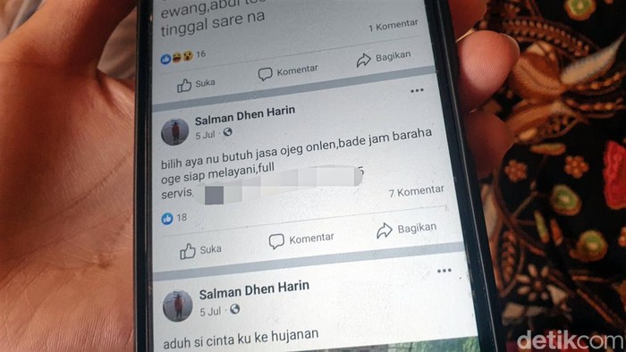 Unggahan Salman di Facebook sebelum hilang.