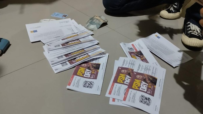 Barang bukti tiket palsu laga PSM Makassar Vs Persija Jakarta.