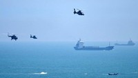 Latihan militer besar-besaran digelar China di sedikitnya enam zona perairan yang mengelilingi Taiwan. AFP/Hector Retamal.