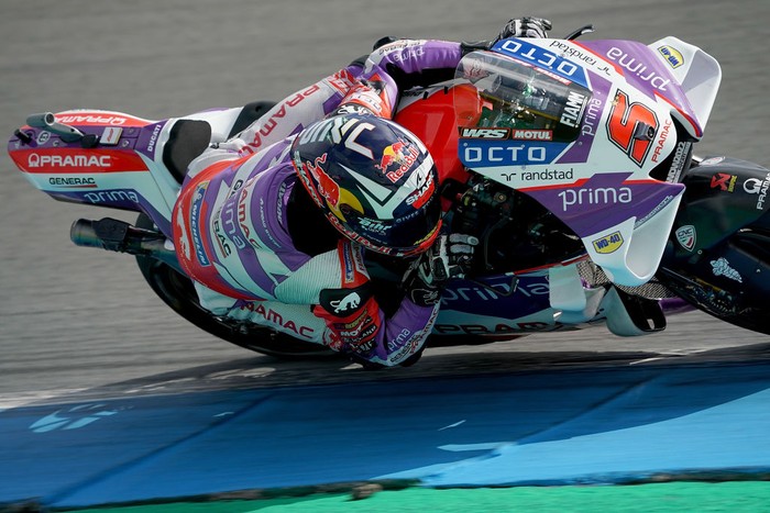 ASSEN, NETHERLANDS - JUNE 26: Johann Zarco of France, Pramac Racing in action during the MotoGP of Netherlands - Race at TT Circuit Assen on June 26, 2022 in Assen, Netherlands. (Photo by Hasan Bratic/DeFodi Images via Getty Images)