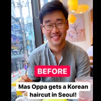 Maudy menuliskan di videonya bahwa ‘mas oppa’ akan potong rambut. “Mas oppa gets Korean hair cut in Seoul,” keterangan di videonya. Foto: dok. Instagram/@maudyayunda