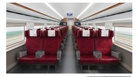 Kereta cepat Jakarta-Bandung memiliki 3 kelas untuk penumpang. Ini adalah render desain pada salah satu kelasnya. Foto: Dok. KCIC
