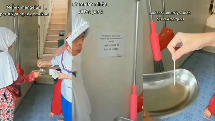 Viral nenek-nenek curiga hamil Viral Nenek-nenek Curiga Hamil karena Perut Gemukan, Minta Di-Test Pack