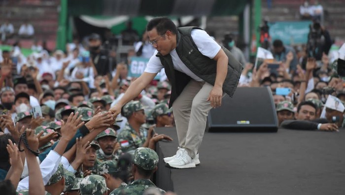 Gus Muhaimin dalam Gus Muhaimin Festival 'The Next Presiden 2024' di GOR Delta Sidoarjo