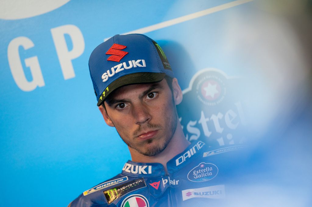 HOHENSTEIN-ERNSTTHAL, GERMANY - JUNE 17: Joan Mir of Spain and Team SUZUKI ECSTAR looks during the free practice of the MotoGP Liqui Moly Motorrad Grand Prix Deutschland at Sachsenring Circuit on June 17, 2022 in Hohenstein-Ernstthal, Germany. (Photo by Steve Wobser/Getty Images)