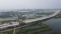 Penampakan terkini proyek Tol Semarang-Demak,ruas Sayung-Demak 16,31 km yang hampir rampung.Foto: Dok. PT Wijaya Karya (Persero) Tbk