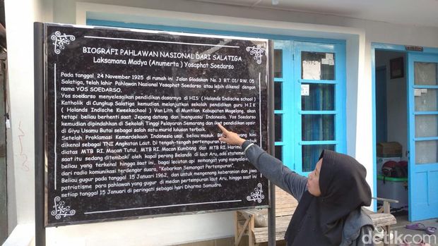 Rumah pahlawan Yos Sudarso di Salatiga.