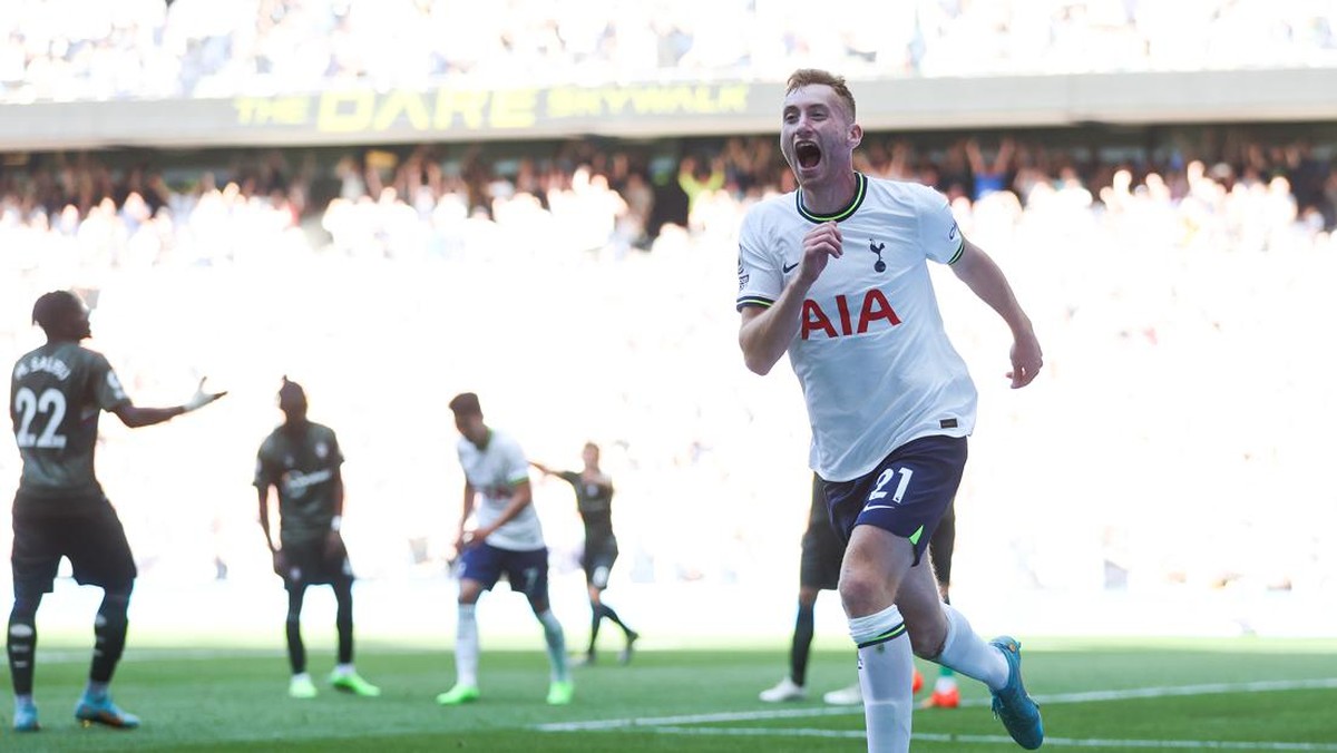 Dejan Kulusevski merayakan gol ke gawang Southampton. (Foto: Tottenham Hotspur FC via Getty I/Tottenham Hotspur FC)