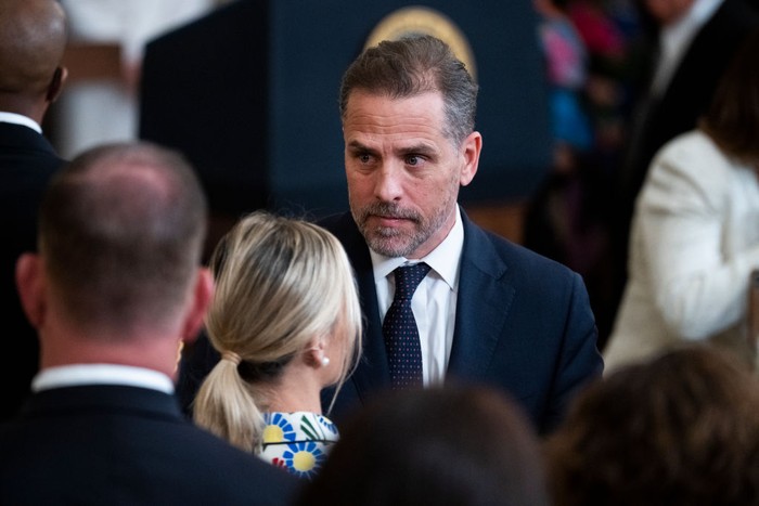 Hunter Biden UNITED STATES - JULY 7: Hunter Biden, left, the son of President Joe Biden, his wife Melissa Cohen, and former Sen. Joe Lieberman, I-Conn., attend a ceremony to present the Presidential Medal of Freedom, the nations highest civilian honor, to 17 recipients at the White House on Thursday, July 7, 2022. (Tom Williams/CQ-Roll Call, Inc via Getty Images)