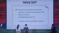 Seperti menjajal makanan Indonesia hingga menjawab pertanyaan. Foto: (Palevi/detikcom)