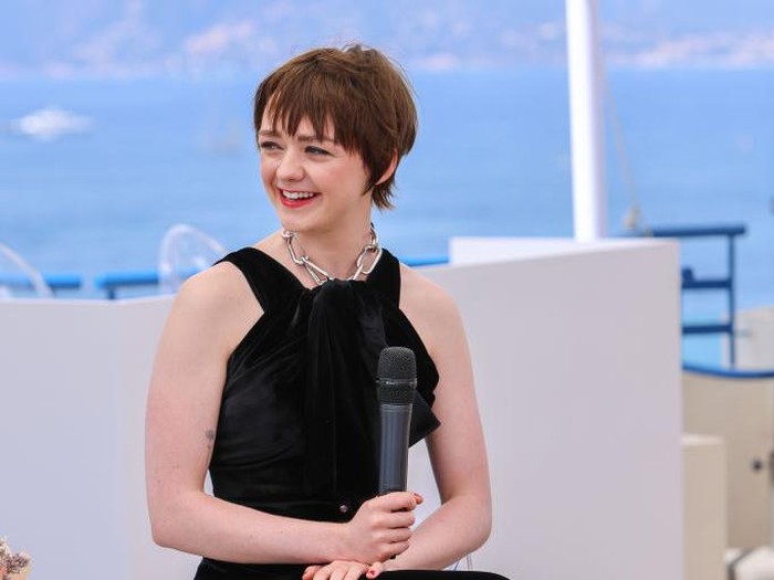 CANNES, FRANCE - JUNE 20: Spotify Vice President, Global Head of Public Affairs Dustee Jenkins and Maisie Williams participate in a Female Quotient Lounge panel at Cannes Lions 2022 on June 20, 2022 in Cannes, France. (Photo by David M. Benett/Dave Benett/Getty Images for Spotify)