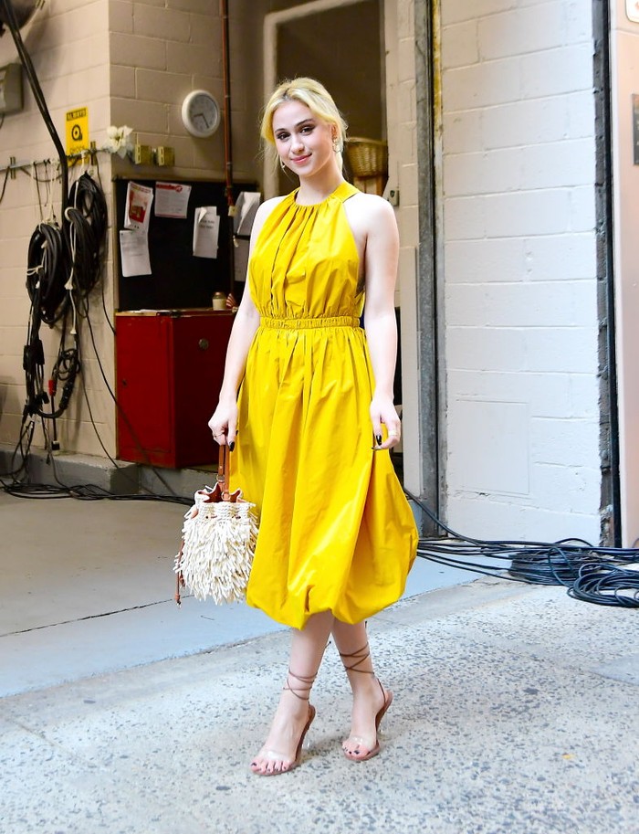 NEW YORK, NY - AUGUST 03:  Maria Bakalova is seen outside ABC Studio on August 3, 2022 in New York City.  (Photo by Raymond Hall/GC Images)