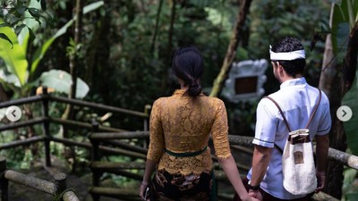 8 Momen Anya Geraldine Ikut Tradisi Melukat di Bali, Mesra Bareng Pacar