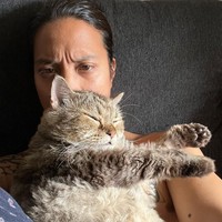 Dikta sangat menyayangi kucing peliharaannya dan kerap kali memamerkan kebersamaan mereka di media sosial. Kucingnya yang bertubuh tambun diberi nama Jimbon. Foto: Instagram