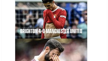 Ternyata MU memang sangat kesulitan jika melawan Brighton. Foto: Twitter
