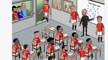 Meme para pemain bintang dari tim lain menertawakan MU dan Erik Ten Hag. Foto: Twitter