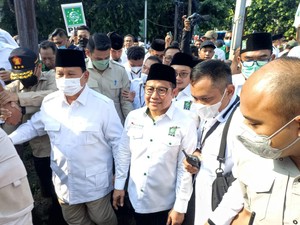 Prabowo dan Cak Imin Tiba di KPU Daftarkan Gerindra-PKB