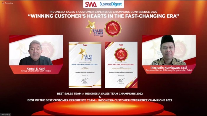 BAZNAS Raih Penghargaan di Bidang Customer Experience & Sales