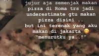 Pernah jalan-jalan ke Roma, Cita Citata tahu rasa pizza yang enak. Ia sepertinya gemar memesan pizza saat bersantap di restoran.