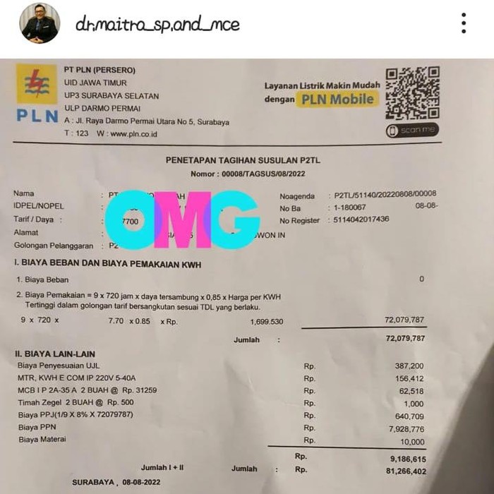 Curhat dokter yang didenda Rp 80 juta oleh PLN