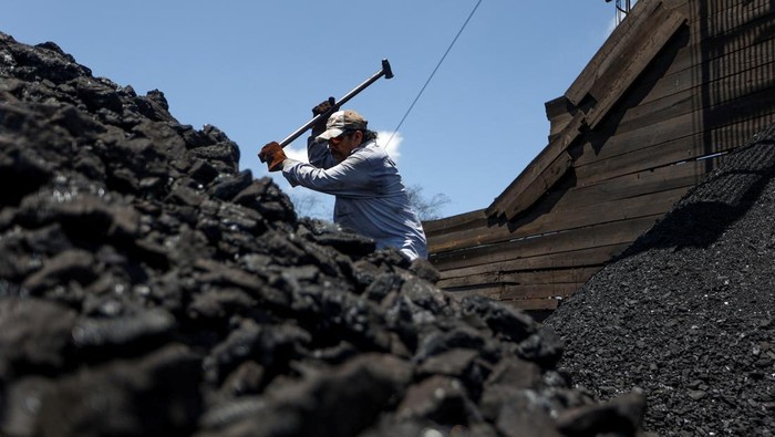 A miner works at an artisanal coal mine, or pocito (little hole), known for their rudimentary and often dangerous mining techniques, in Sabinas, Coahuila state, Mexico, August 8, 2022. REUTERS/Luis Cortes