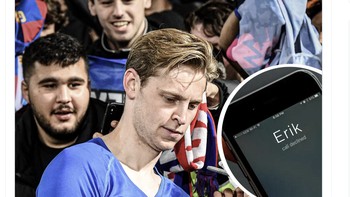 Begitu kalah, Erik Ten Hag langsung menghubungi Frankie de Jong agar mau gabung ke MU dan membantunya. Foto: Twitter