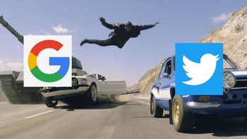 Meme Fast and Furious. Google tumbang, lompat ke Twitter! Foto: (Twitter)