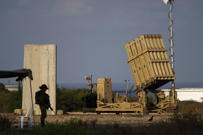 A battery of Israels Iron Dome defence missile system, deployed to intercept rockets fire from the Gaza Strip, in Ashkelon, southern Israel, Sunday, Aug. 7, 2022. On Saturday an Israeli airstrike killed Khaled Mansour a senior commander in the Palestinian militant group Islamic Jihad. Thats according to the militant group Sunday, which has seen their second leader to be slain amid an escalating cross-border conflict. (AP Photo/Ariel Schalit)