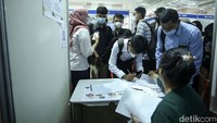 Suasana di salah satu gerai pameran bursa kerja tersebut. Gelaran itu dibikin di lima wilayah kota administrasi Jakarta mulai 27 Juli hingga 11 Agustus 2022. 