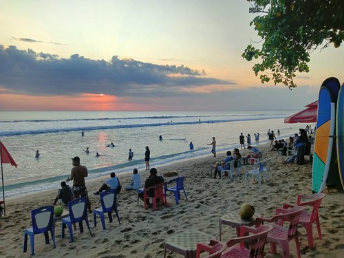 Suasana Pantai Kuta, Selasa (9/8/2022).