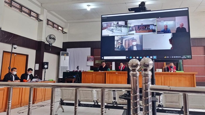 Sidang kasus dugaan suap terdakwa AKBP Dalizon di PN Tipikor Palembang. Foto. Prima Syahbana/detikSumut