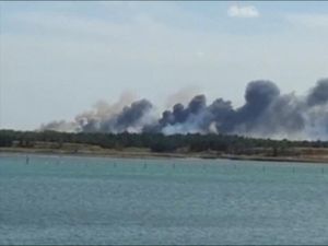 Detik-detik Ledakan Besar di Pangkalan Militer Rusia di Krimea