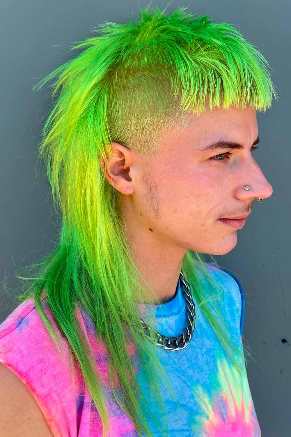 Contoh gaya rambut mullet.