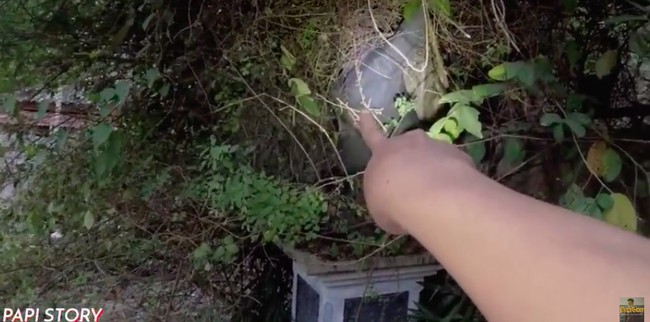 Dalam video tersebut, sang YouTuber, Ervanda Putra, menunjukkan sebuah patung yang berada di pagar rumah. Dari bentuknya, ia menduga patung tersebut menyerupai sosok wanita. (Foto: YouTube/Papi Story)