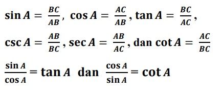 Rumus sin, cos, dan tan.