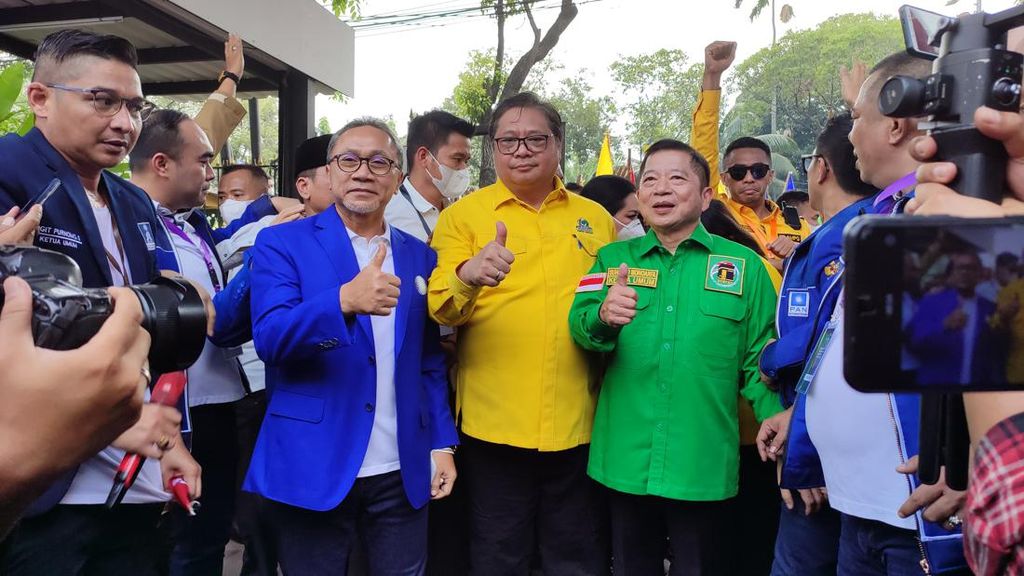Trio Ketum Koalisi Indonesia Bersatu Daftar Bareng ke KPU
