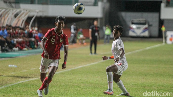 Timnas Indonesia U-16 melawan Timnas Myanmar U-16 pada laga semifinal Piala AFF U-16 2022 di Stadion Maguwoharjo, Sleman, DIY, Rabu (10/8/2022). Timnas Indonesia U-16 melawan Timnas Myanmar U-16 pada laga semifinal Piala AFF U-16 2022 di Stadion Maguwoharjo, Sleman, DIY, Rabu (10/8/2022).