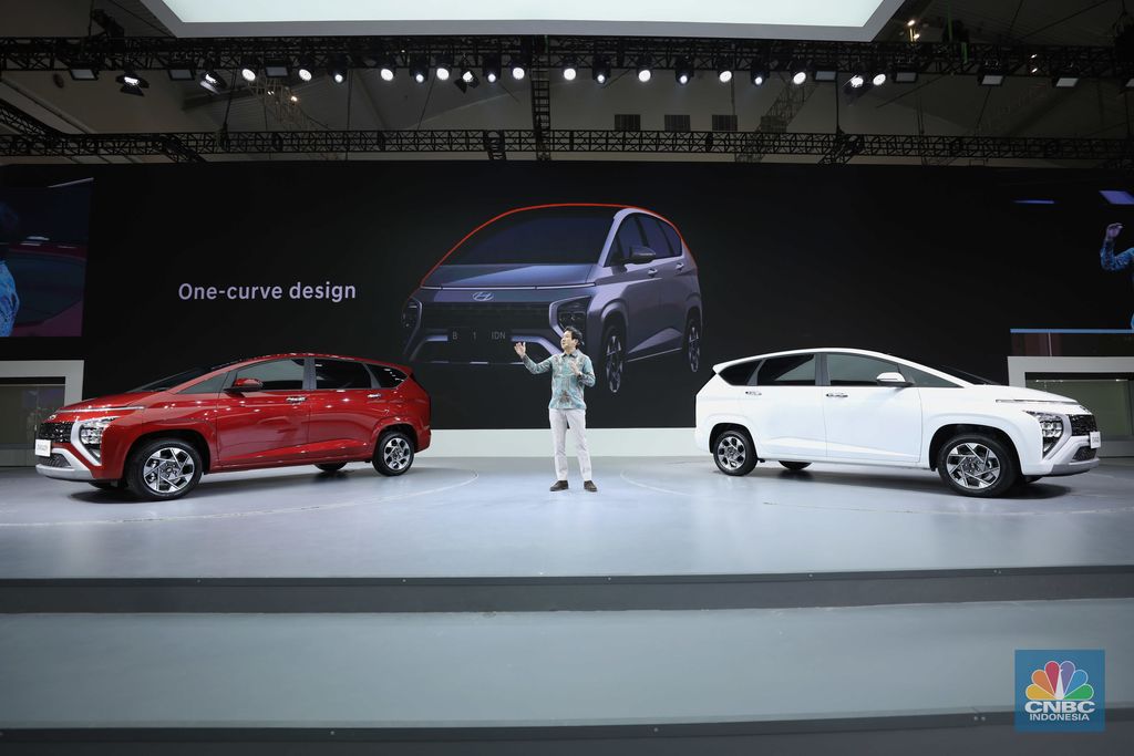 Hyundai Stargazer saat gelaran GIIAS 2022 di Indonesia Convention Exhibition (ICE)- BSD, Tangerang, Banten, Kamis (11/8/2022). (CNBC Indonesia/ Tri Susilo)