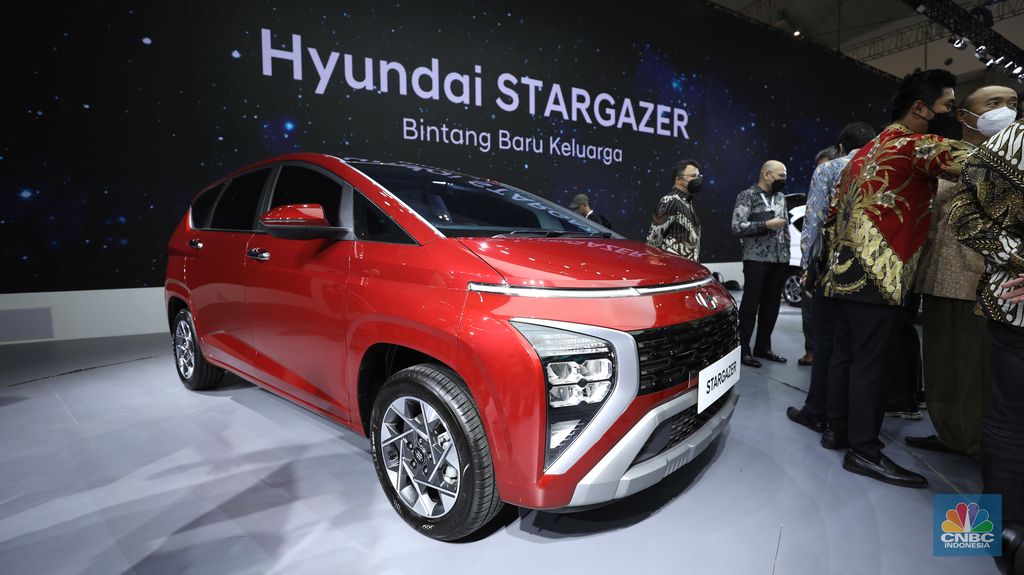 Hyundai Stargazer saat gelaran GIIAS 2022 di Indonesia Convention Exhibition (ICE)- BSD, Tangerang, Banten, Kamis (11/8/2022). (CNBC Indonesia/ Tri Susilo)