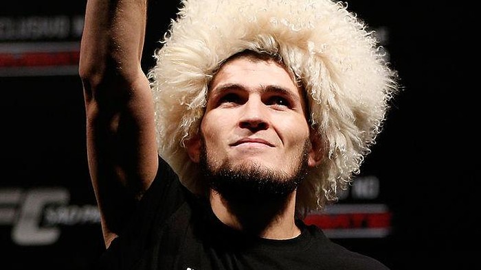 SAO PAULO, BRAZIL - JANUARY 18:  Khabib Nurmagomedov weighs in during the UFC on FX official weigh-in event on January 18, 2013 at Ibirapuera Gymnasium in Sao Paulo, Brazil. (Photo by Josh Hedges/Zuffa LLC/Zuffa LLC via Getty Images)