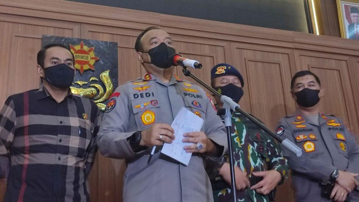 Konferensi pers Kadiv Humas Polri Irjen Dedi Prasetyo (Rizky-detikcom)