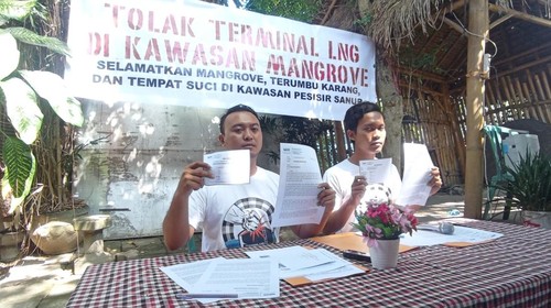 Konferensi pers Walhi Bali di Denpasar, Kamis (11/8/2022).