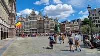 Kawasan Grote Markt atau pasar besar Antwerpen, Belgia.